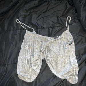 Grey criss cross front crop top